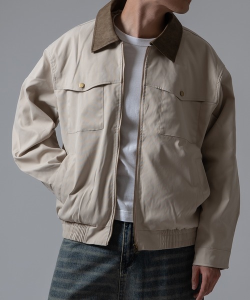 Crownor(クラウノアー)の「カバーオール ブルゾン(カバーオール・メンズ・ブラウン/ブラック/ホワイト・MEDIUM/LARGE)」の1枚目の写真