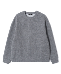 メンズ オーバーサイズ リブ長袖Tシャツ (M-GREY) (HC9LTA1)