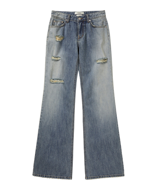 DEINET(ダイニット)の「SIDE SEAM WASHED JEANS IN BLUE(デニムパンツ・レディース・その他・SMALL/MEDIUM)」の1枚目の写真