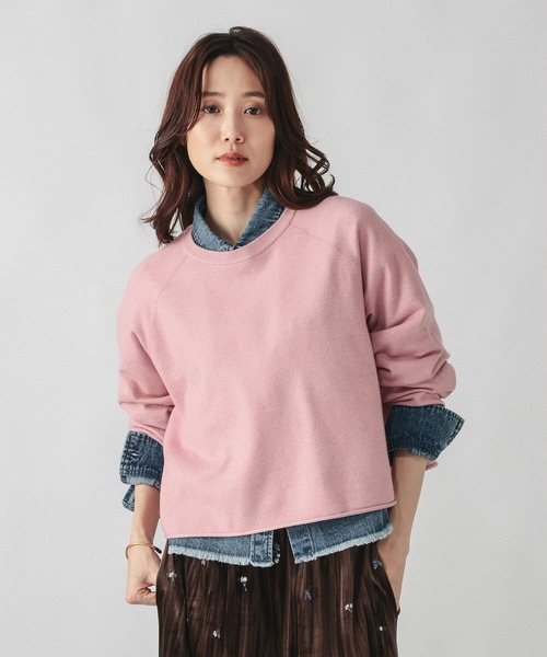 GLOBAL WORK(グローバルワーク)の「カシミヤタッチクルーネックプルオーバー/758685(ニット/セーター・レディース・ホワイト/ネイビー/ワインレッド/フューシャピンク・LARGE/MEDIUM)」の1枚目の写真