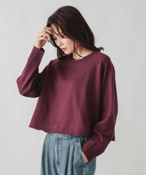 GLOBAL WORK(グローバルワーク)の「カシミヤタッチクルーネックプルオーバー/758685(ニット/セーター・レディース・ホワイト/ネイビー/ワインレッド/フューシャピンク・LARGE/MEDIUM)」の4枚目の写真