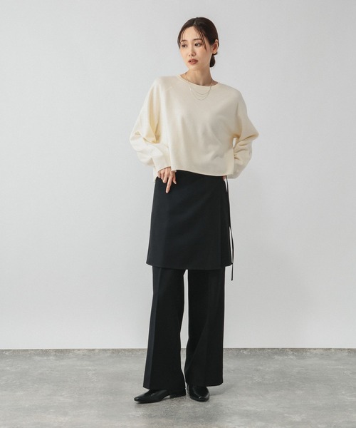 GLOBAL WORK(グローバルワーク)の「カシミヤタッチクルーネックプルオーバー/758685(ニット/セーター・レディース・ホワイト/ネイビー/ワインレッド/フューシャピンク・LARGE/MEDIUM)」の5枚目の写真
