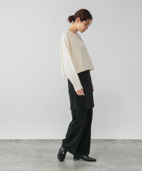 GLOBAL WORK(グローバルワーク)の「カシミヤタッチクルーネックプルオーバー/758685(ニット/セーター・レディース・ホワイト/ネイビー/ワインレッド/フューシャピンク・LARGE/MEDIUM)」の6枚目の写真