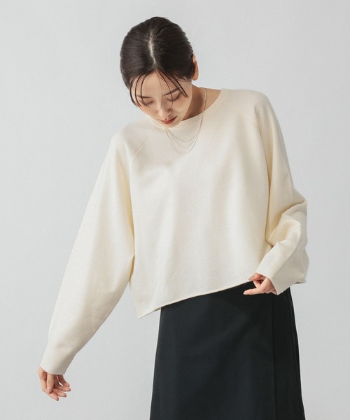 GLOBAL WORK(グローバルワーク)の「カシミヤタッチクルーネックプルオーバー/758685(ニット/セーター・レディース・ホワイト/ネイビー/ワインレッド/フューシャピンク・LARGE/MEDIUM)」の8枚目の写真