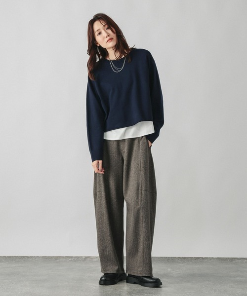 GLOBAL WORK(グローバルワーク)の「カシミヤタッチクルーネックプルオーバー/758685(ニット/セーター・レディース・ホワイト/ネイビー/ワインレッド/フューシャピンク・LARGE/MEDIUM)」の9枚目の写真