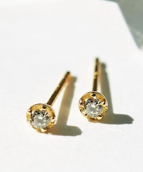 JUPITER(ジュピター)の「【K18】ベーシック一粒ダイヤモンドピアス/金属アレルギー対応<動画あり>(ピアス(両耳用)・レディース・ゴールド・FREE)」の9枚目の写真