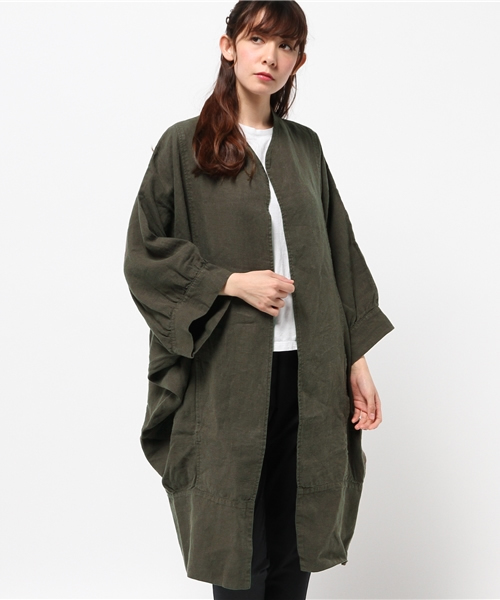 BLACK CRANE（ブラッククレーン）の「BLACK CRANE / リネンジャケット（その他アウター・レディース・オフホワイト/ブラック系その他・ONE SIZE）」の2枚目の写真