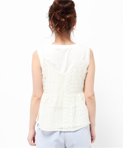 Heather(ヘザー)の「ノースリキャミ2P 722816(シャツ/ブラウス・レディース・ヘザ-グレー/アイボリー/ブラック/ホワイト×ブラック/グレー×ホワイト・FREE)」の8枚目の写真