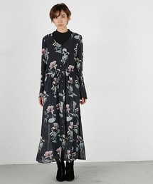 MOUSSY | CLEAR FLOWER LONG DRESS F(ワンピース)