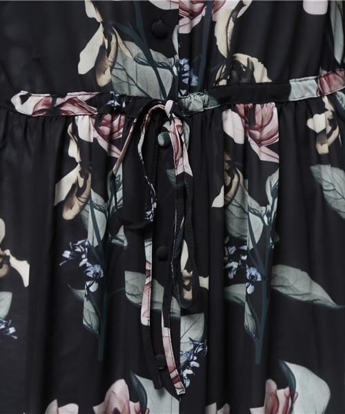 MOUSSY（マウジー）の「CLEAR FLOWER LONG DRESS F（ワンピース・レディース・ブラック系その他/ベージュ系その他・FREE）」の9枚目の写真