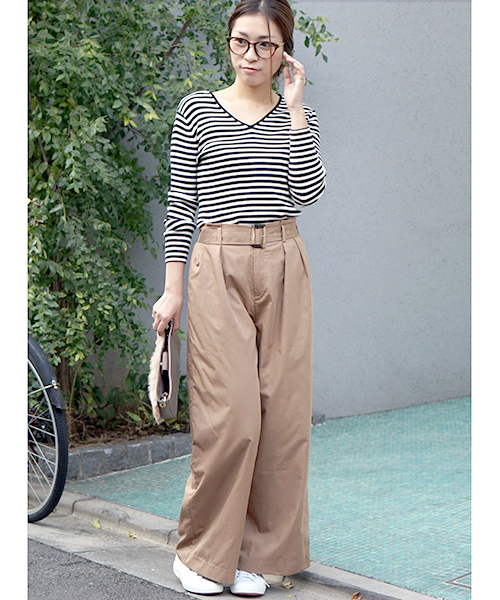 laboratory work(ラボラトリーワーク)の「ベルト付き ツイルワイドパンツ(その他パンツ・レディース・キャメル/ベージュ/ブラック・MEDIUM)」の14枚目の写真