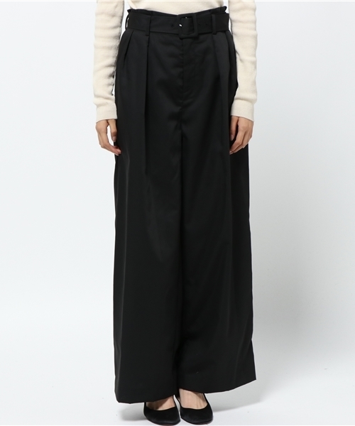 laboratory work(ラボラトリーワーク)の「ベルト付き ツイルワイドパンツ(その他パンツ・レディース・キャメル/ベージュ/ブラック・MEDIUM)」の4枚目の写真