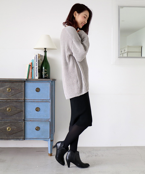 N.（N. Natural Beauty Basic）（エヌエヌナチュラルビューティーベーシック）の「スエードモールニット（ニット/セーター・レディース・ブラック/ボルドー/グレー・MEDIUM）」の13枚目の写真