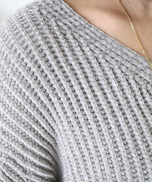 N.（N. Natural Beauty Basic）（エヌエヌナチュラルビューティーベーシック）の「スエードモールニット（ニット/セーター・レディース・ブラック/ボルドー/グレー・MEDIUM）」の17枚目の写真