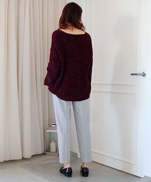 N.（N. Natural Beauty Basic）（エヌエヌナチュラルビューティーベーシック）の「スエードモールニット（ニット/セーター・レディース・ブラック/ボルドー/グレー・MEDIUM）」の21枚目の写真