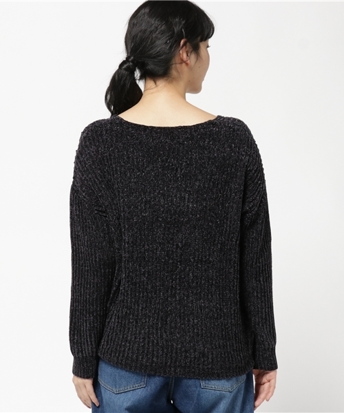 N.（N. Natural Beauty Basic）（エヌエヌナチュラルビューティーベーシック）の「スエードモールニット（ニット/セーター・レディース・ブラック/ボルドー/グレー・MEDIUM）」の6枚目の写真