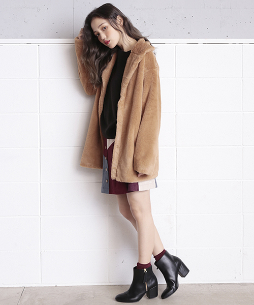 one after another NICE CLAUP（ワンアフターアナザーナイスクラップ）の「カシミアタッチボートネックニット（ニット/セーター・レディース・ブラック/アイボリー/グリーン/レッド/ライトグレー・FREE）」の18枚目の写真