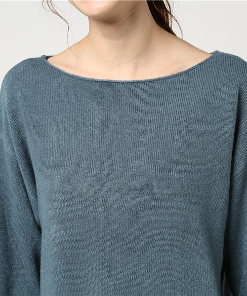 one after another NICE CLAUP（ワンアフターアナザーナイスクラップ）の「カシミアタッチボートネックニット（ニット/セーター・レディース・ブラック/アイボリー/グリーン/レッド/ライトグレー・FREE）」の9枚目の写真