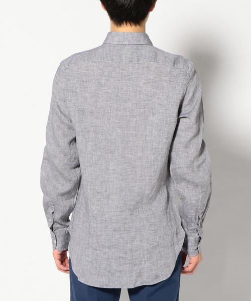SHIPS（シップス）の「GIANGI: リネン ソリッド ボタンダウンシャツ（シャツ/ブラウス・メンズ・ダークグレー/ホワイト・SMALL/MEDIUM）」の4枚目の写真