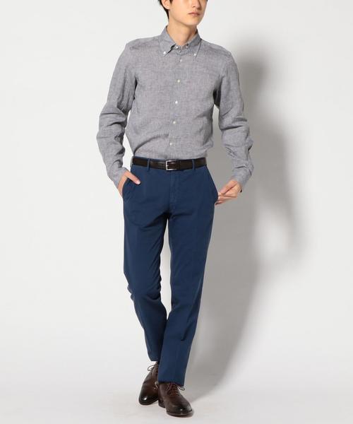 SHIPS（シップス）の「GIANGI: リネン ソリッド ボタンダウンシャツ（シャツ/ブラウス・メンズ・ダークグレー/ホワイト・SMALL/MEDIUM）」の5枚目の写真