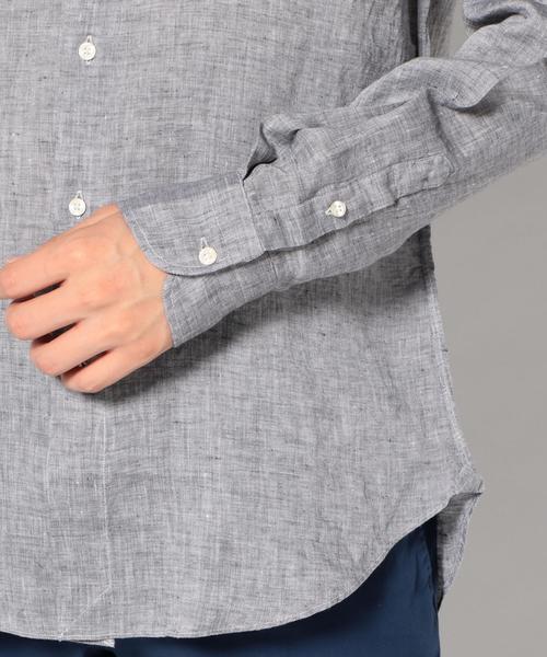 SHIPS（シップス）の「GIANGI: リネン ソリッド ボタンダウンシャツ（シャツ/ブラウス・メンズ・ダークグレー/ホワイト・SMALL/MEDIUM）」の7枚目の写真