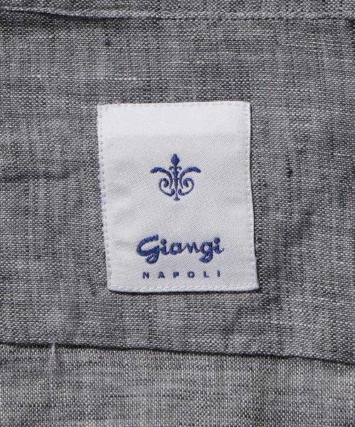 SHIPS（シップス）の「GIANGI: リネン ソリッド ボタンダウンシャツ（シャツ/ブラウス・メンズ・ダークグレー/ホワイト・SMALL/MEDIUM）」の9枚目の写真