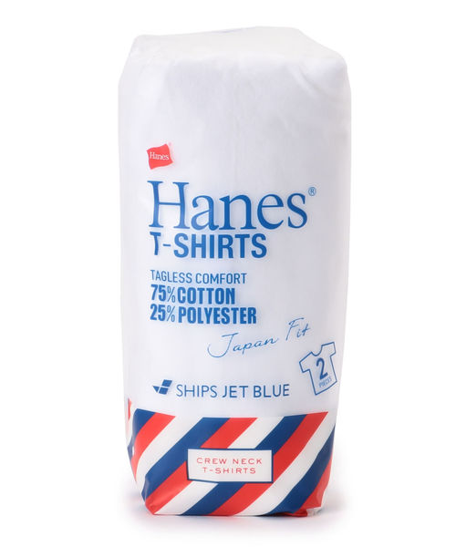 HANES(ヘインズ)の「Hanes×SHIPS JET BLUE: 別注 Japan Fit Tシャツ 2枚組(Tシャツ/カットソー・メンズ・ホワイト・LARGE/MEDIUM/SMALL/X-LARGE)」の2枚目の写真
