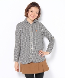 coen | ウール混ダブルガーゼギンガムチェックブラウス(シャツ/ブラウス)