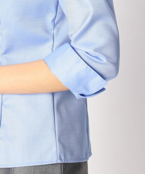 NARACAMICIE(ナラカミーチェ)の「コットンツイルスタンドカラー七分袖シャツ(シャツ/ブラウス・レディース・ホワイト/ブルー/グレー・LARGE/MEDIUM/SMALL)」の8枚目の写真