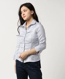 NARACAMICIE | コットンツイルスタンドカラー七分袖シャツ(シャツ/ブラウス)