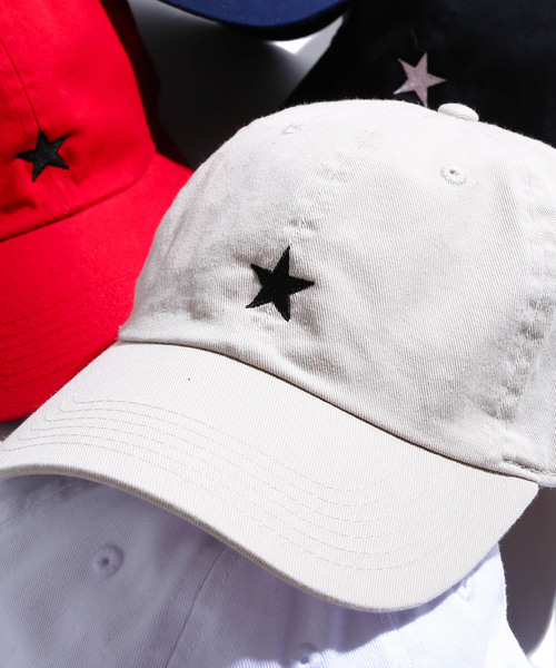 newhattan（ニューハッタン）の「WEGO/スター刺繍LOWキャップ（キャップ・メンズ・ホワイト/ブラック/ベージュ/ネイビー/レッド・FREE）」の4枚目の写真