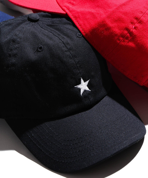 newhattan（ニューハッタン）の「WEGO/スター刺繍LOWキャップ（キャップ・メンズ・ホワイト/ブラック/ベージュ/ネイビー/レッド・FREE）」の3枚目の写真