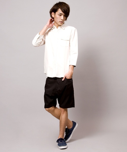 WEGO(ウィゴー)の「WEGO/サルエルチノショートパンツ(チノパンツ・メンズ・ブラック/ベージュ/ブルー/オレンジ・MEDIUM/LARGE)」の5枚目の写真