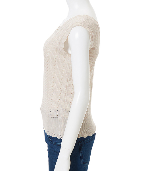 fifth（フィフス）の「デザインVネックサマーニット（ニット/セーター・レディース・キャメル/ブラウン/ブラック/グレー/ホワイト/ベージュ・MEDIUM）」の15枚目の写真