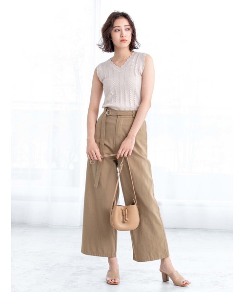 fifth（フィフス）の「デザインVネックサマーニット（ニット/セーター・レディース・キャメル/ブラウン/ブラック/グレー/ホワイト/ベージュ・MEDIUM）」の7枚目の写真