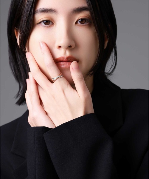 LION HEART(ライオンハート)の「“HAWAIIAN”ブルームクロスペアリング/シルバー925【LION HEART / ライオンハート】(リング・メンズ・ピンクゴールド/ブラック・#13/#11/#9/#15/#17/#21/#19/#7)」の12枚目の写真