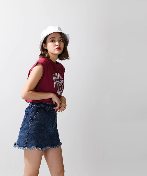 WEGO（ウィゴー）の「WEGO/カットオフタイトデニムスカパン（デニムスカート・レディース・インディゴブルー/ダークインディゴブルー/ブルー系その他・FREE）」の10枚目の写真