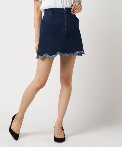 WEGO（ウィゴー）の「WEGO/カットオフタイトデニムスカパン（デニムスカート・レディース・インディゴブルー/ダークインディゴブルー/ブルー系その他・FREE）」の13枚目の写真