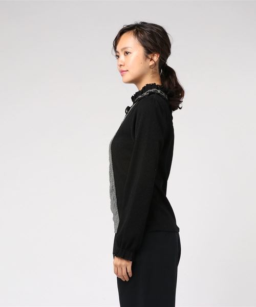 axes femme（アクシーズファム）の「スタンドフリルプルオーバー（Tシャツ/カットソー・レディース・ブラック/ベージュ/ピンク・MEDIUM）」の4枚目の写真