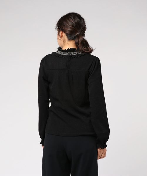 axes femme（アクシーズファム）の「スタンドフリルプルオーバー（Tシャツ/カットソー・レディース・ブラック/ベージュ/ピンク・MEDIUM）」の5枚目の写真