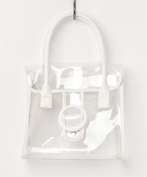 Ray BEAMS(レイビームス)の「CONTROL FREAK / パイピング ビニール バッグ(トートバッグ・レディース・ホワイト/ブラック・ONE SIZE)」の1枚目の写真