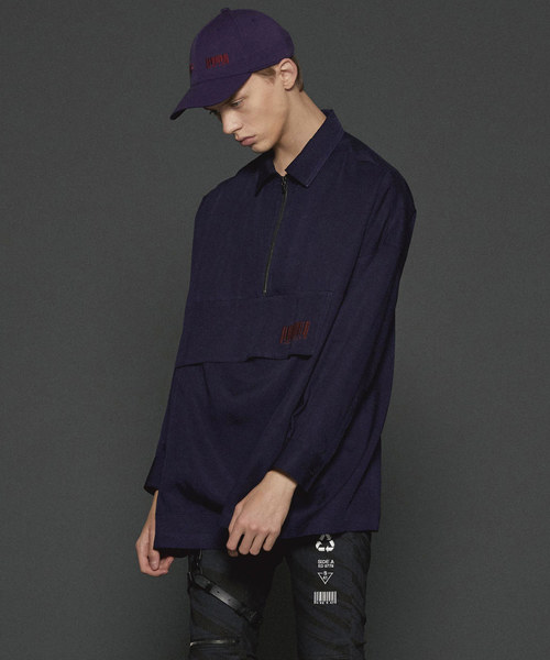 SHAREEF(シャリーフ)の「HALF ZIP SHIRTS(シャツ/ブラウス・メンズ・ホワイト/ブラック/モカ/ネイビー・1/2/3)」の4枚目の写真