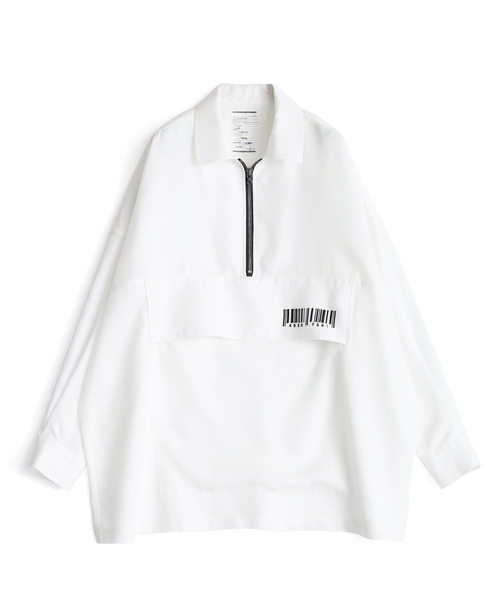 SHAREEF(シャリーフ)の「HALF ZIP SHIRTS(シャツ/ブラウス・メンズ・ホワイト/ブラック/モカ/ネイビー・1/2/3)」の2枚目の写真