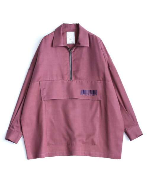 SHAREEF(シャリーフ)の「HALF ZIP SHIRTS(シャツ/ブラウス・メンズ・ホワイト/ブラック/モカ/ネイビー・1/2/3)」の1枚目の写真