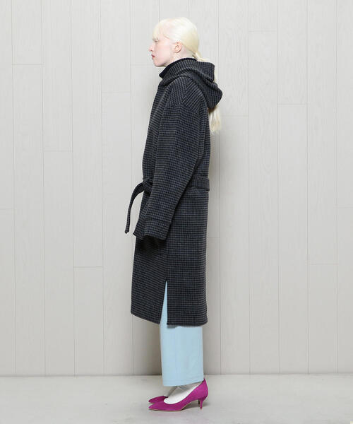 ATON（エイトン）の「＜ATON＞DOUBLE FACE MELTON HOODED COAT/コート