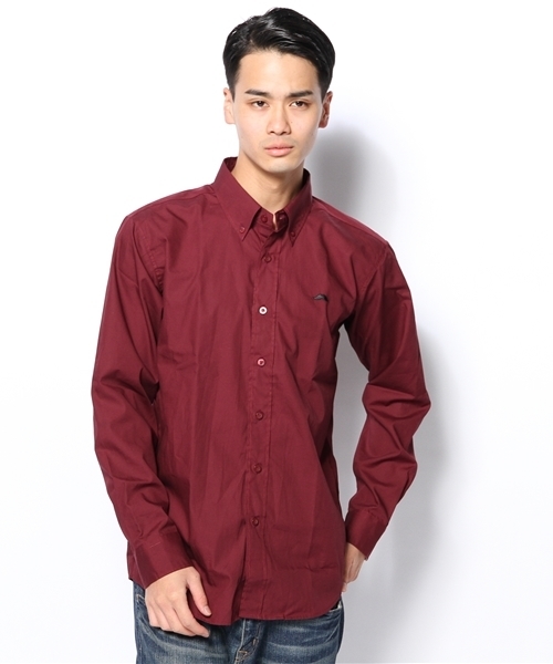 WHO'S WHO gallery（フーズフーギャラリー）の「【期間限定セール】【BOY MAN】ローンボタンダウンシャツ（シャツ/ブラウス・メンズ・グレー/ブルー/ブラック/ホワイト/ワインレッド・SMALL/MEDIUM/LARGE）」の2枚目の写真