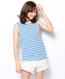 BEAMS BOY | BEAMS BOY / 1cmボーダー ポケット付きノースリーブ(Tシャツ/カットソー)