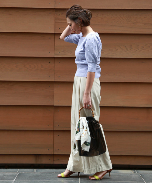 FREE'S MART(フリーズマート)の「ビッグバンブートート(トートバッグ・レディース・ホワイト/ブラック/ブラウン・フリ-)」の9枚目の写真