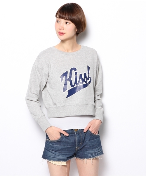 one after another NICE CLAUP（ワンアフターアナザーナイスクラップ）の「裏毛プリントプルオーバー（Tシャツ/カットソー・レディース・ネイビー/グレー/アイボリー・FREE）」の3枚目の写真