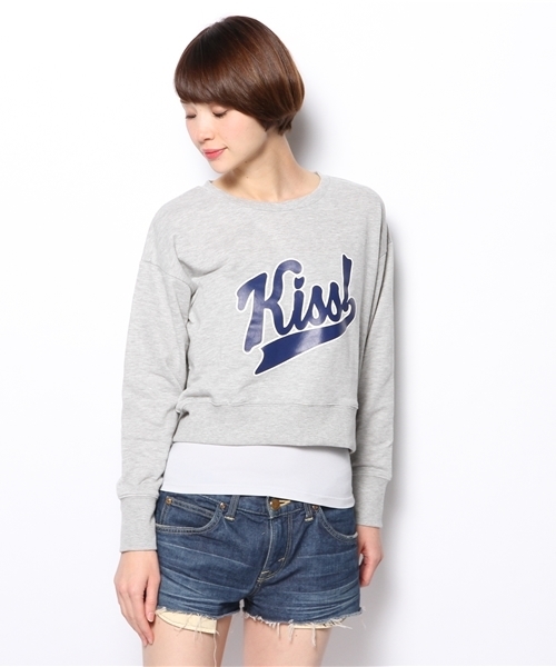 one after another NICE CLAUP（ワンアフターアナザーナイスクラップ）の「裏毛プリントプルオーバー（Tシャツ/カットソー・レディース・ネイビー/グレー/アイボリー・FREE）」の9枚目の写真